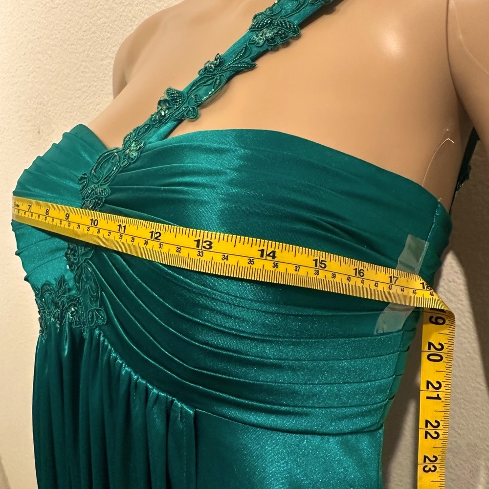 NWOT Satin Maxi Dress Green Size 5/6 - Picture 11 of 12
